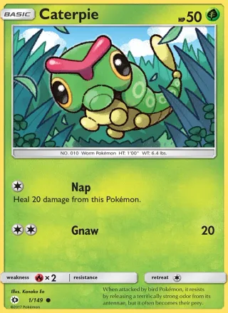 Caterpie #1 · Sun & Moon Pokémon card