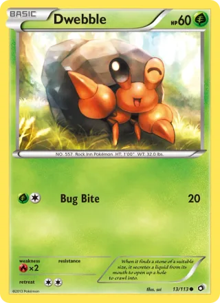 Dwebble #13 · Legendary Treasures Pokémon card