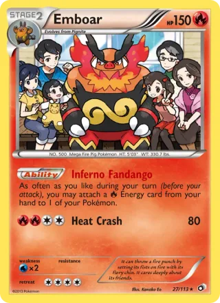 Emboar #27 · Legendary Treasures Pokémon card