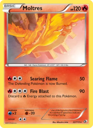 Moltres #22 · Legendary Treasures Pokémon card