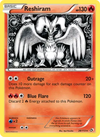 Reshiram #28 · Legendary Treasures Pokémon card