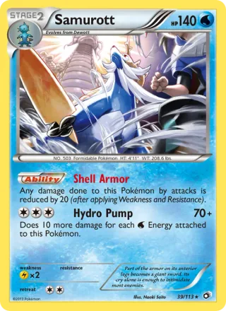 Samurott #39 · Legendary Treasures Pokémon card
