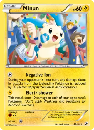 Minun #48 · Legendary Treasures Pokémon card