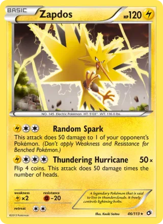 Zapdos #46 · Legendary Treasures Pokémon card