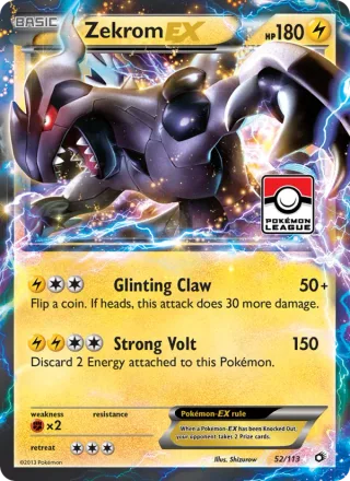 Zekrom-EX #52 · Legendary Treasures Pokémon card