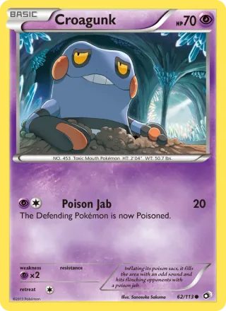 Croagunk #62 · Legendary Treasures Pokémon card