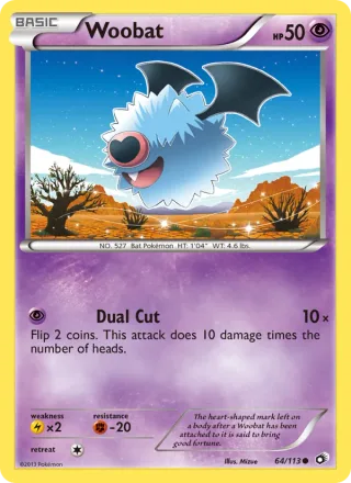 Woobat #64 · Legendary Treasures Pokémon card