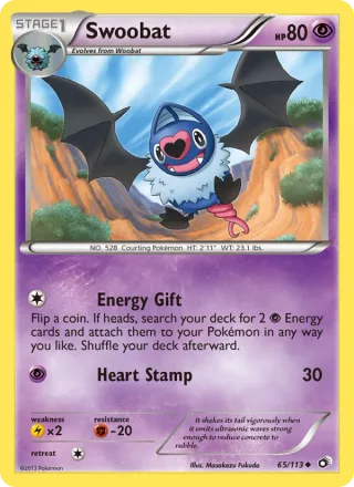 Swoobat #65 · Legendary Treasures Pokémon card