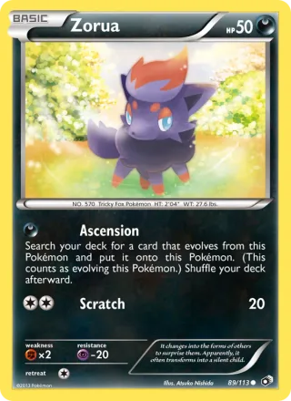 Zorua #89 · Legendary Treasures Pokémon card