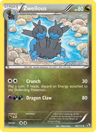 Zweilous #98 · Legendary Treasures Pokémon card