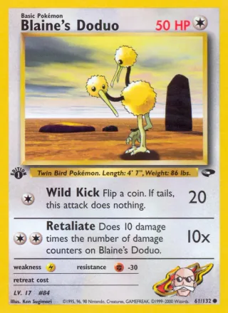 Blaine's Doduo #61 · Gym Challenge Pokémon card
