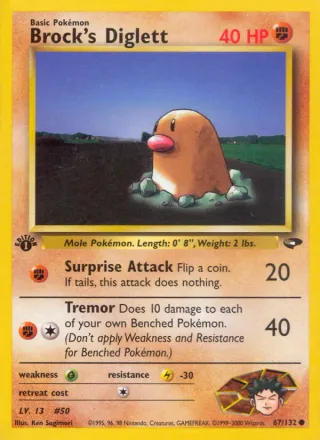 Brock's Diglett #67 · Gym Challenge Pokémon card
