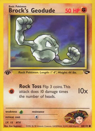 Brock's Geodude #68 · Gym Challenge Pokémon card