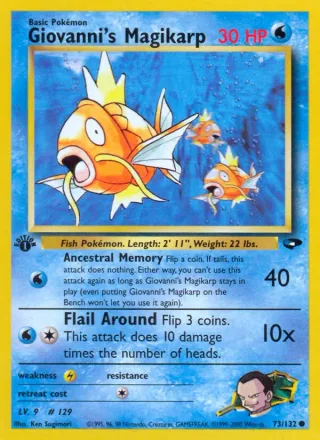 Giovanni's Magikarp #73 · Gym Challenge Pokémon card