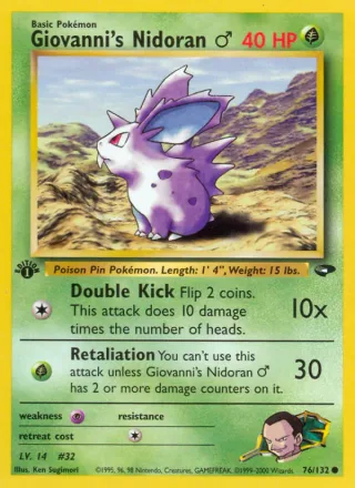Giovanni's Nidoran ♂ #76 · Gym Challenge Pokémon card