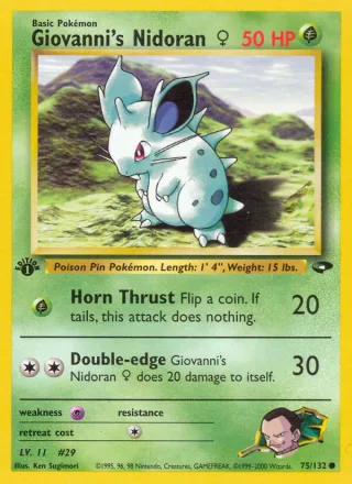 Giovanni's Nidoran ♀ #75 · Gym Challenge Pokémon card