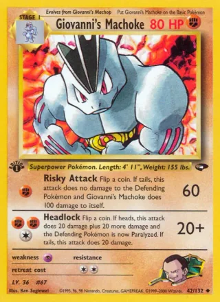 Giovanni's Machoke #42 · Gym Challenge Pokémon card