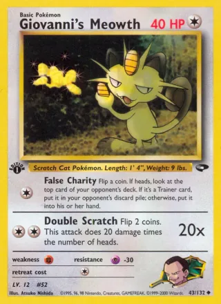 Giovanni's Meowth #43 · Gym Challenge Pokémon card