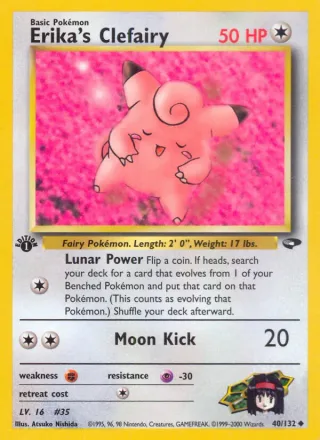 Erika's Clefairy #40 · Gym Challenge Pokémon card