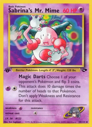 Sabrina's Mr. Mime #59 · Gym Challenge Pokémon card