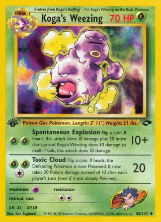 Koga's Weezing #50 · Gym Challenge Pokémon card