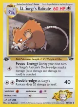 Lt. Surge's Raticate · Gym Challenge Pokémon card