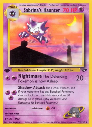 Sabrina's Haunter #55 · Gym Challenge Pokémon card