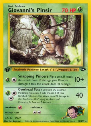 Giovanni's Pinsir #24 · Gym Challenge Pokémon card
