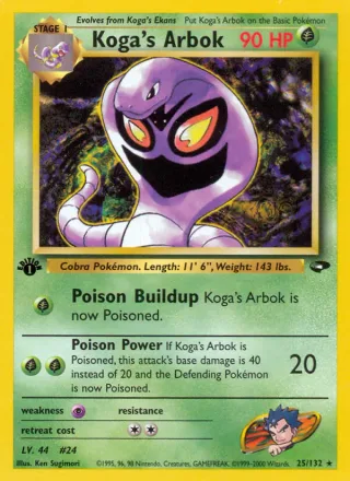 Koga's Arbok #25 · Gym Challenge Pokémon card