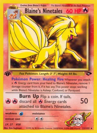 Blaine's Ninetales #21 · Gym Challenge Pokémon card