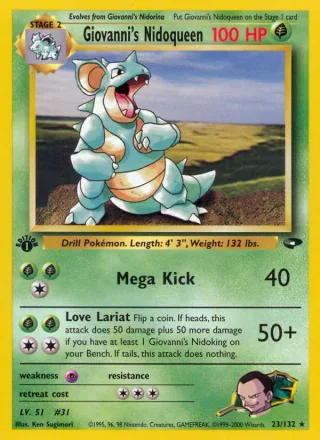 Giovanni's Nidoqueen #23 · Gym Challenge Pokémon card