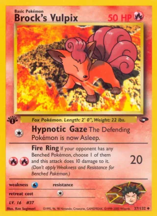 Brock's Vulpix #37 · Gym Challenge Pokémon card