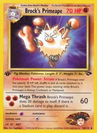 Brock's Primeape #35 · Gym Challenge Pokémon card