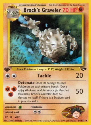 Brock's Graveler #34 · Gym Challenge Pokémon card