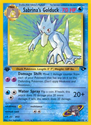 Sabrina's Golduck #30 · Gym Challenge Pokémon card