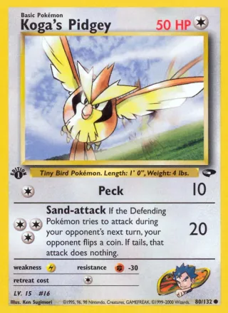 Koga's Pidgey #80 · Gym Challenge Pokémon card