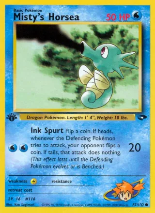 Misty's Horsea #87 · Gym Challenge Pokémon card