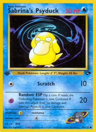 Sabrina's Psyduck #99 · Gym Challenge Pokémon card