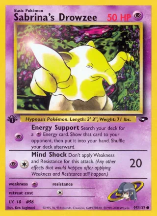 Sabrina's Drowzee #95 · Gym Challenge Pokémon card