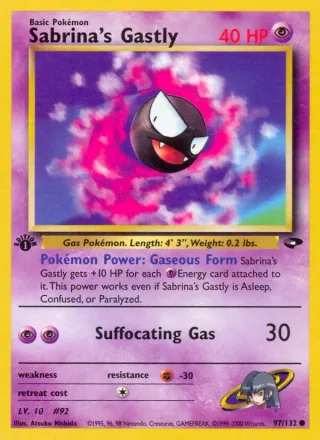 Sabrina's Gastly #97 · Gym Challenge Pokémon card