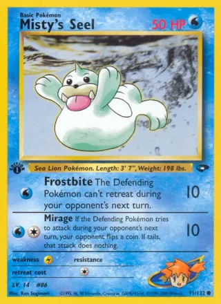 Misty's Seel #91 · Gym Challenge Pokémon card