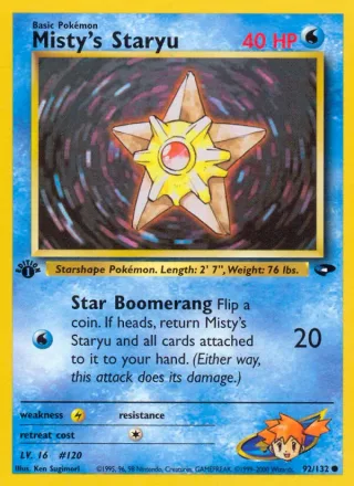 Misty's Staryu #92 · Gym Challenge Pokémon card