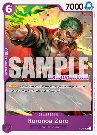 Roronoa Zoro (OP-06 Pre-Release Tournament) [Winner] #P-045-op-06-pre-release-tournament-winner · One Piece Promotion Cards One Piece card