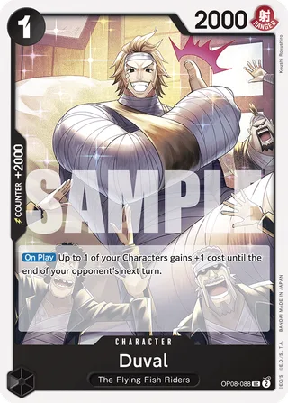 Duval #OP08-088 · Two Legends Pre-Release Cards One Piece card