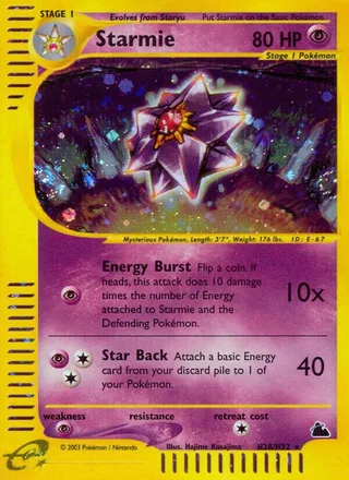 Starmie #H28 · Skyridge Pokémon card