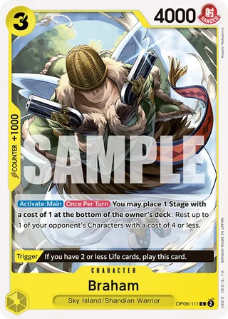 Braham #OP06-111 · Wings of the Captain Pre-Release Cards One Piece card