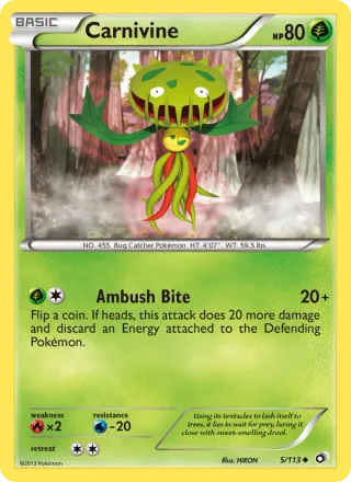 Carnivine #5 · Legendary Treasures Pokémon card