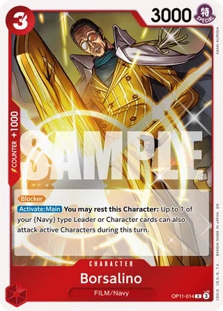 Borsalino #OP11-014 · A Fist of Divine Speed One Piece card