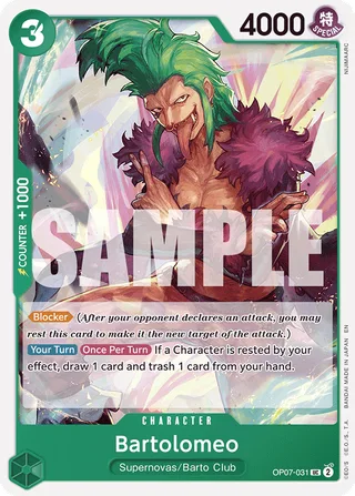 Bartolomeo (Reprint) #OP07-031-reprint · ST-24: Starter Deck 24 GREEN Jewelry Bonney One Piece card