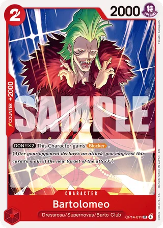 Bartolomeo #OP14-011 · The Azure Sea's Seven One Piece card